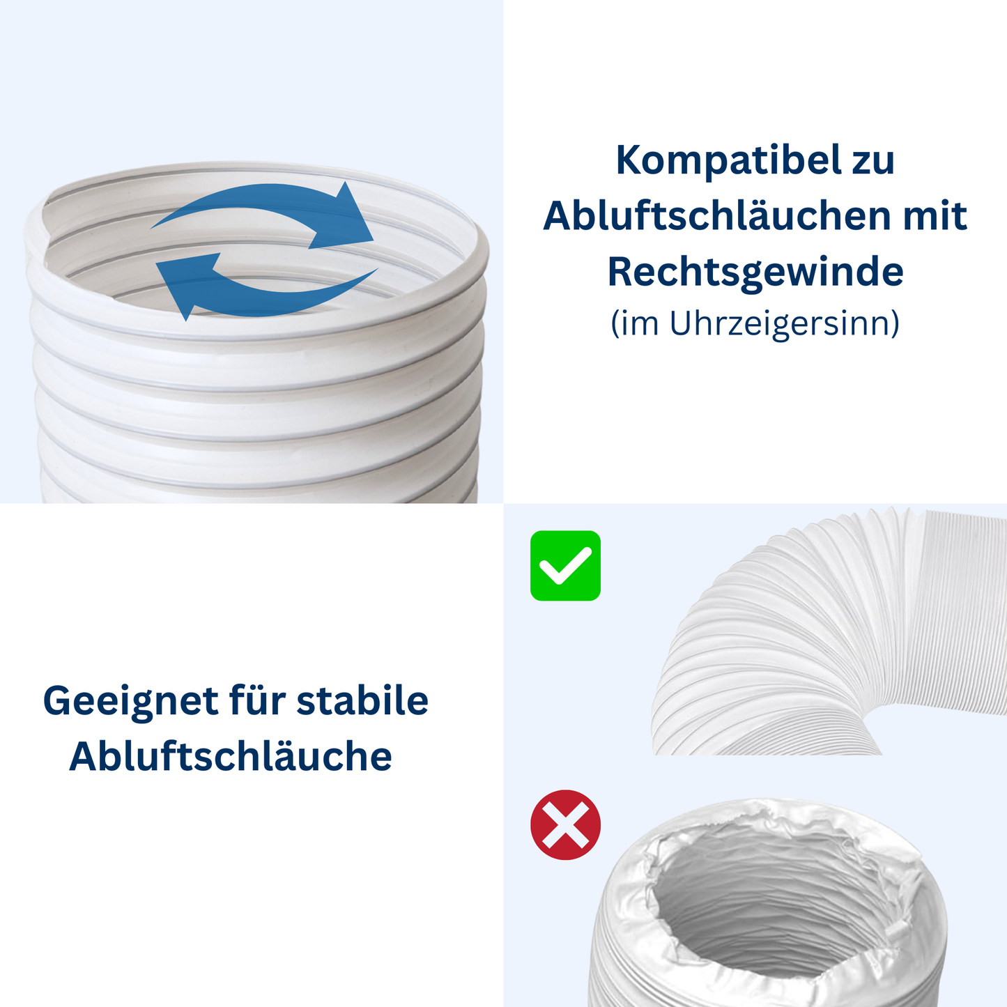 Adapter Klimaanlage Abluftschlauch ⌀ 150 mm – Rechtsgewinde