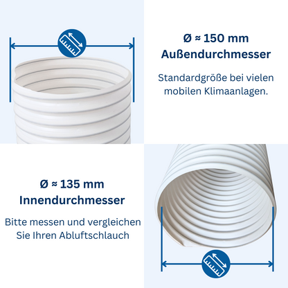 Adapter Klimaanlage Abluftschlauch ⌀ 150 mm – Rechtsgewinde