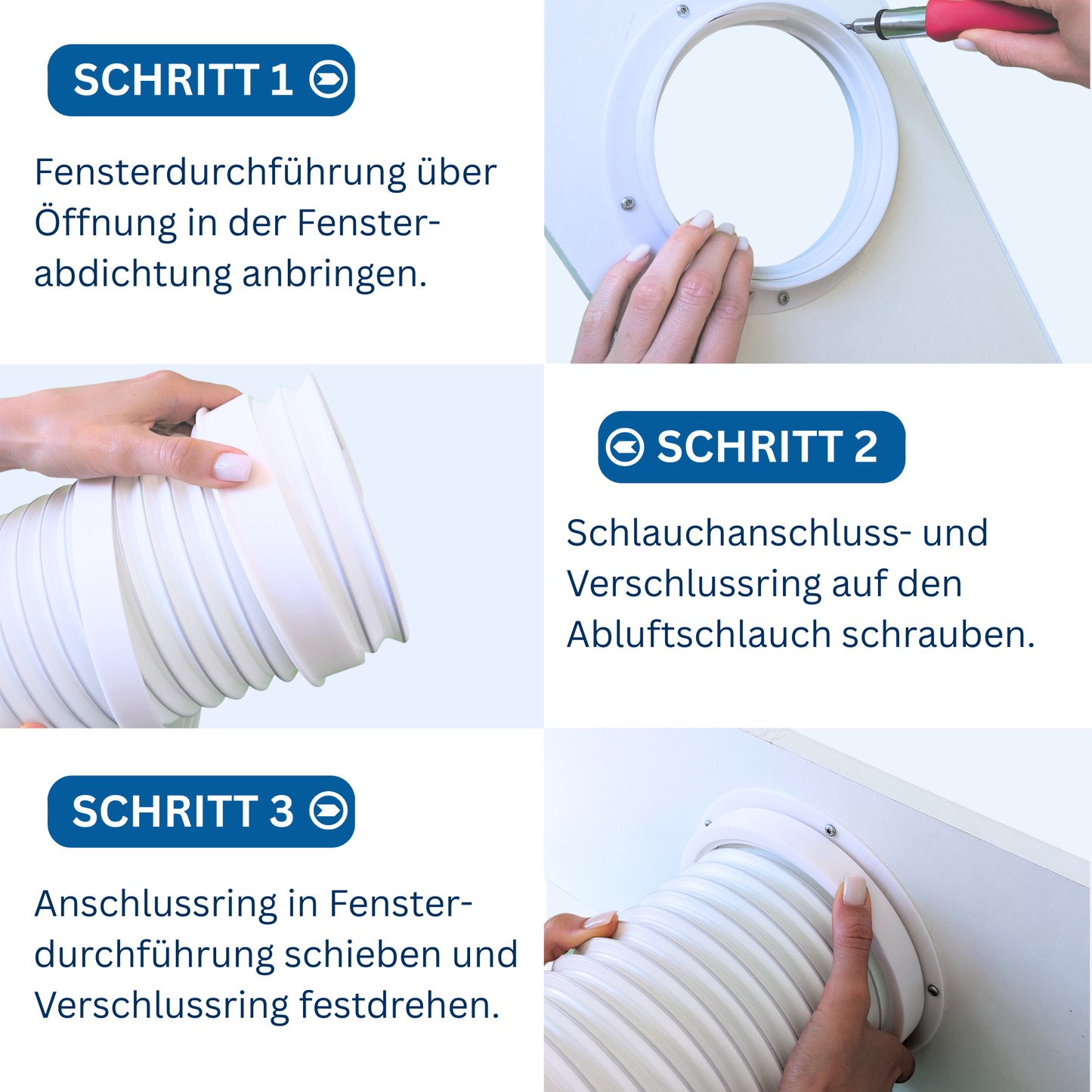 Adapter Klimaanlage Abluftschlauch ⌀ 150 mm – Rechtsgewinde
